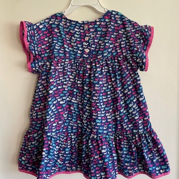 VINEYARD VINES School of Whales Crewneck Dress Blue/Pink - Picture 10 of 15